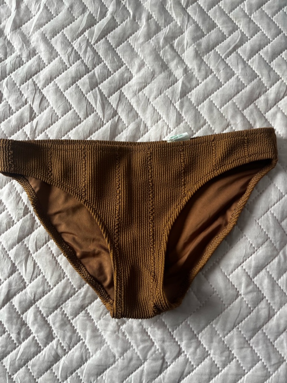 aerie brown textured bikini bottom and top